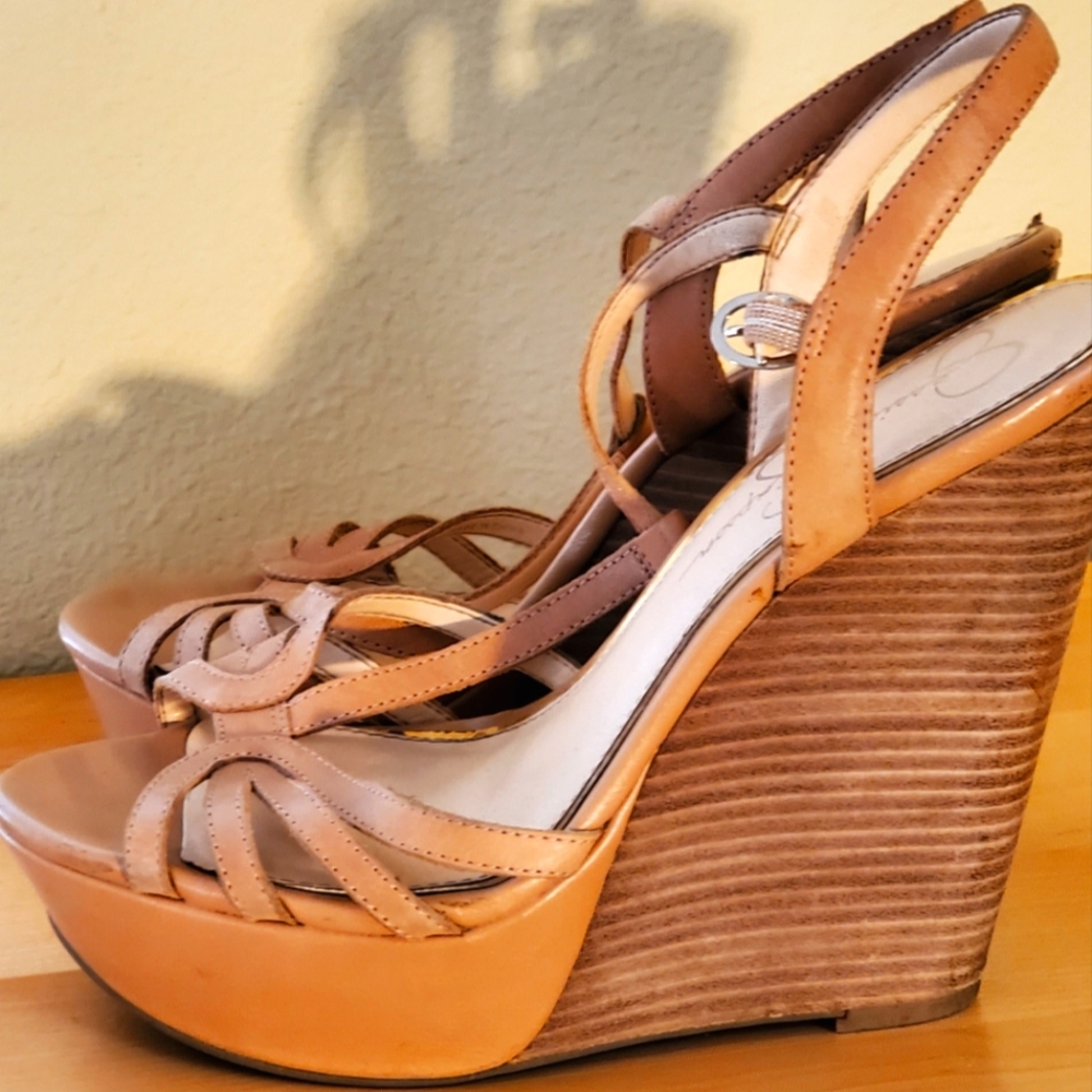 Jessica Simpson Wedges Tan (Size 9)